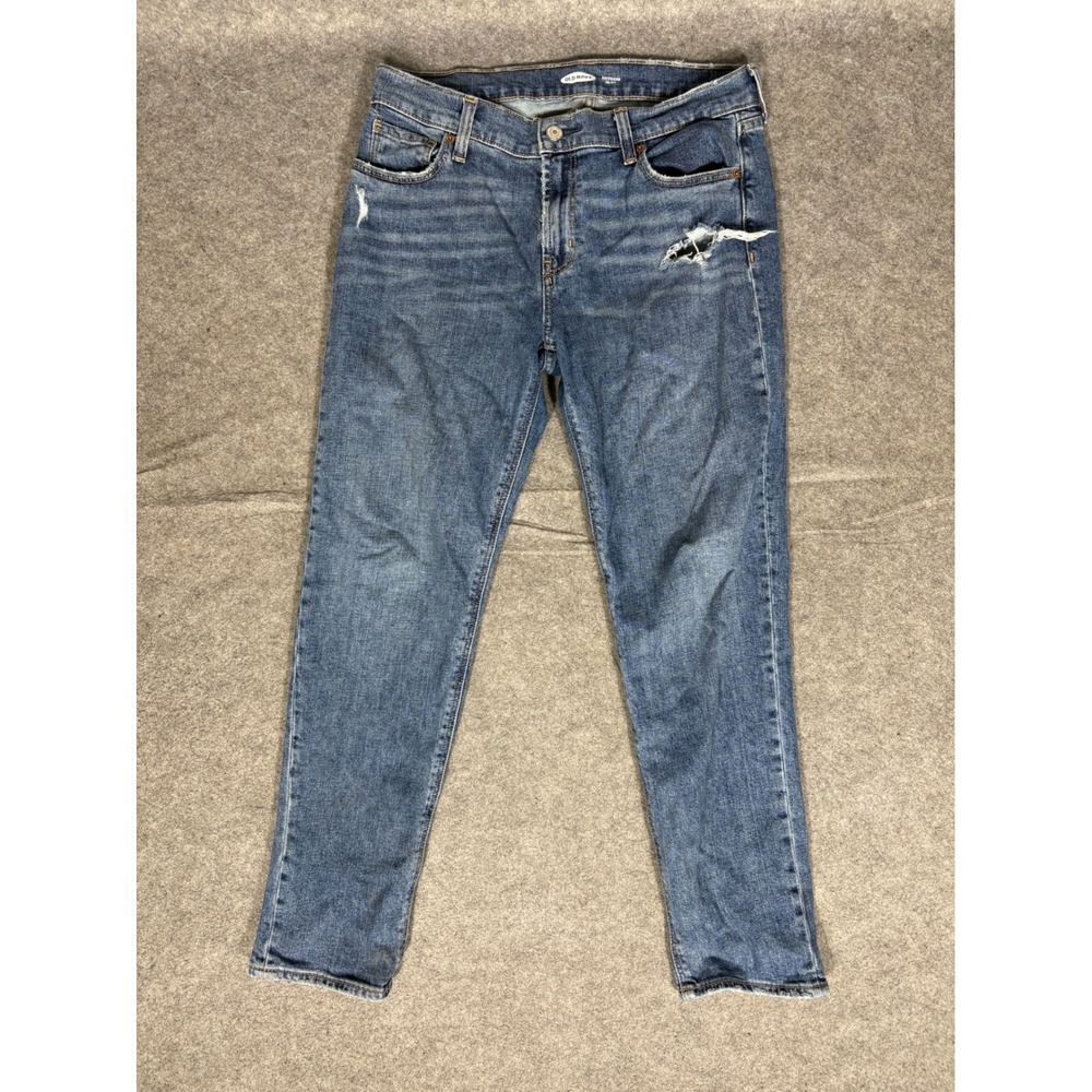 Old Navy Boyfriend Mid-Rise Distressed Jeans Medium Wash Women Size 2 1166